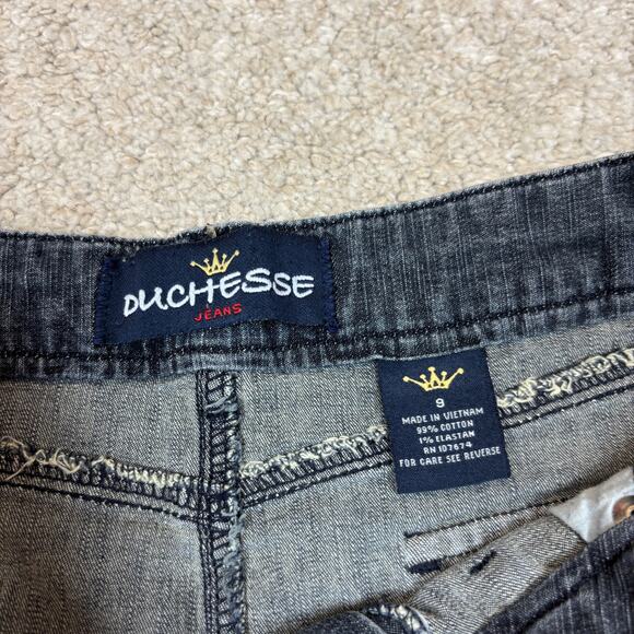 Duchess Y2K Side Ruched Denim Raw Hem Mini Skirt Women's 9 - Picture 4 of 7